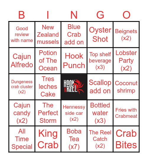 Hook&Reel Bingo Card