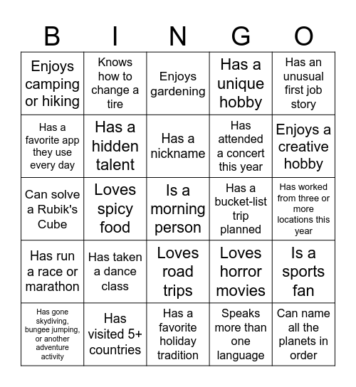 Retention Team Bingo Card