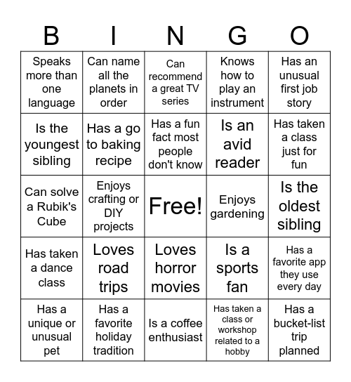 Retention Team Bingo Card