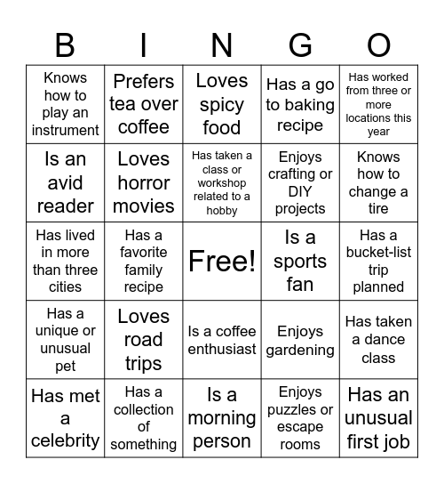 Retention Team Bingo Card