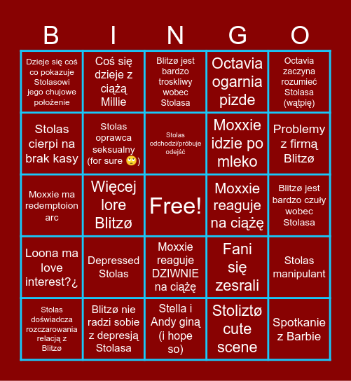 Helluva Boss season 3 Bingo Card
