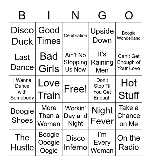 DISCO FEVER Bingo Card