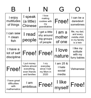 PREGED Bingo Card