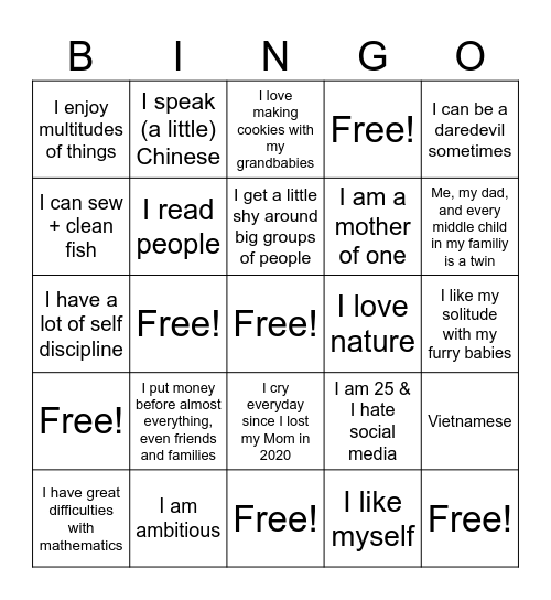 PREGED Bingo Card