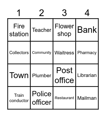 ON THE TOWN Bingo Card