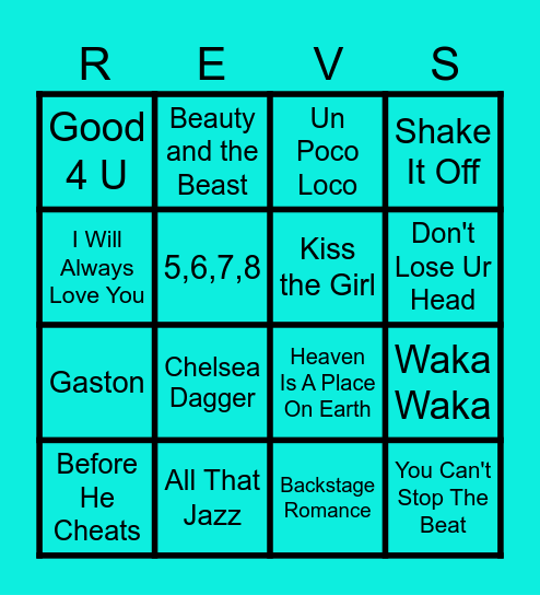 Disney & Musicals 3 (Round 3) Bingo Card