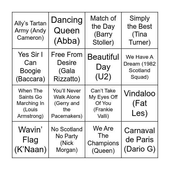 2 Bingo Card