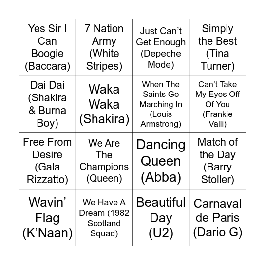 3 Bingo Card