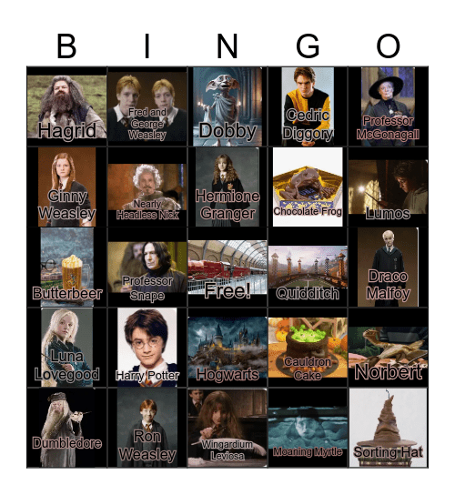 Harry Potter Bingo Card
