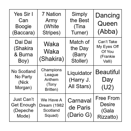 4 Bingo Card