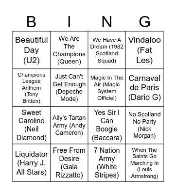 6 Bingo Card