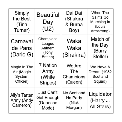7 Bingo Card