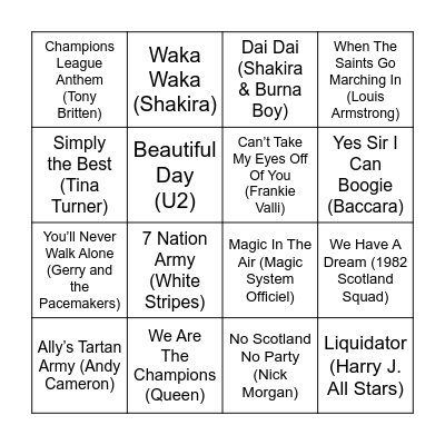 8 Bingo Card