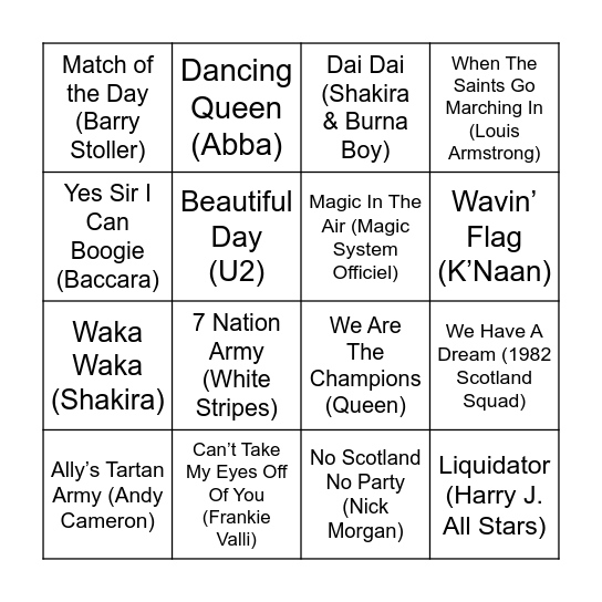 9 Bingo Card