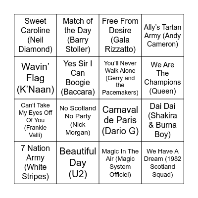 10 Bingo Card