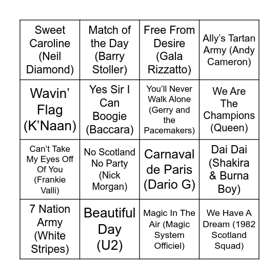 10 Bingo Card