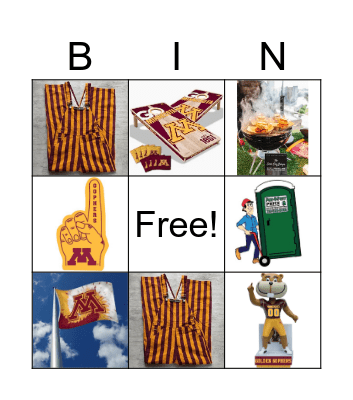 Gopher Tailgating Bingo Card