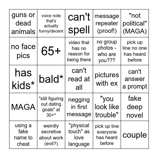 BIG HINGE BINGO Card