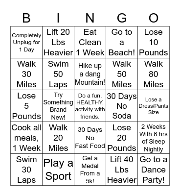 FitGeek Summer Bingo Card