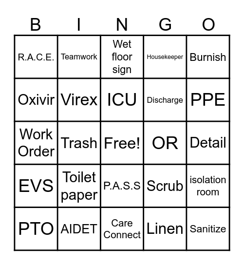 EVS BINGO Card