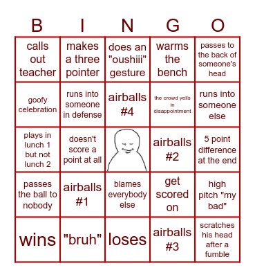 JTP x Basketball Bingo Card