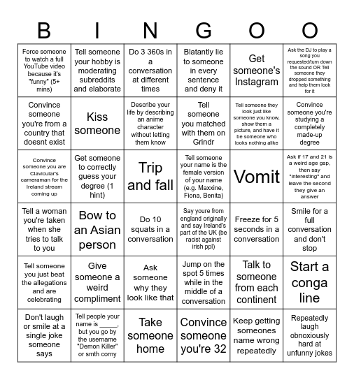 Challenge Bingo (1) Bingo Card
