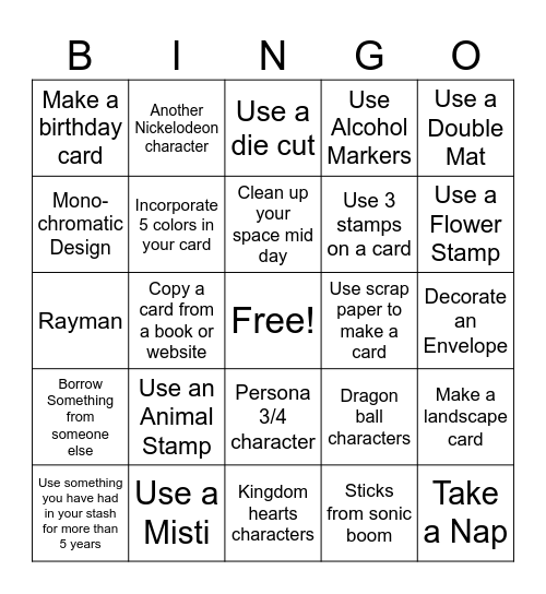 Card Maker Bingo Card