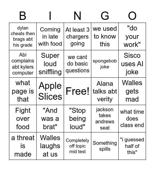 ACT Prep Bingo Card