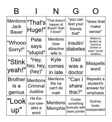 Bingo Issues Bingo Card