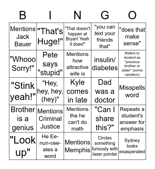 Bingo Issues Bingo Card