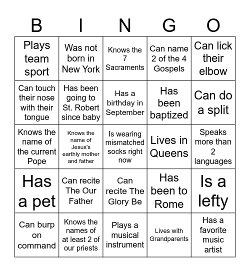 Community Bingo! Bingo Card