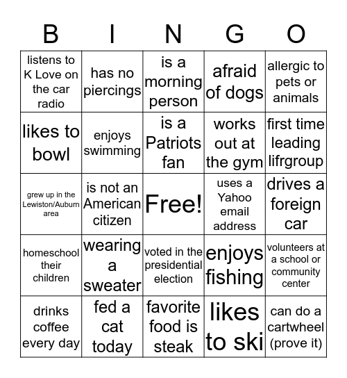 Life Group Leader Bingo Card
