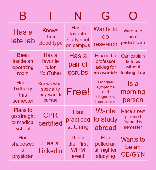 WIPM Bingo Card