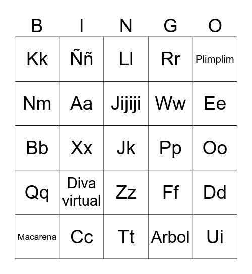 Bingo musical Bingo Card