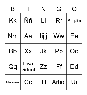 Bingo musical Bingo Card