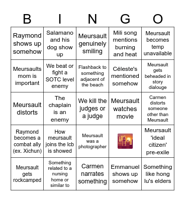 ⛓️Canto 10 Bingo⛓️ Bingo Card