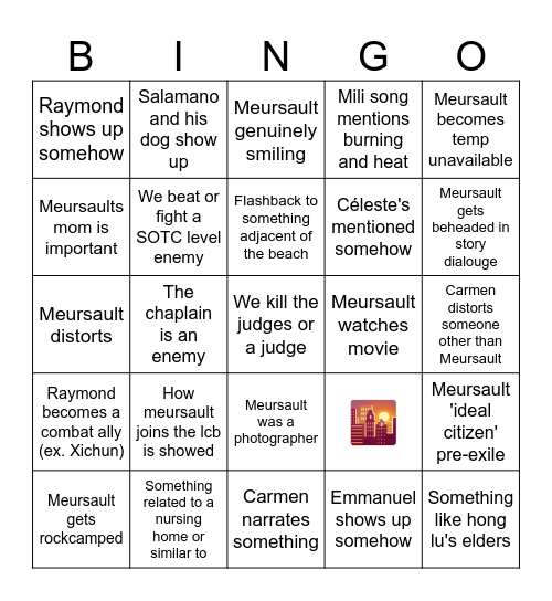 ⛓️Canto 10 Bingo⛓️ Bingo Card