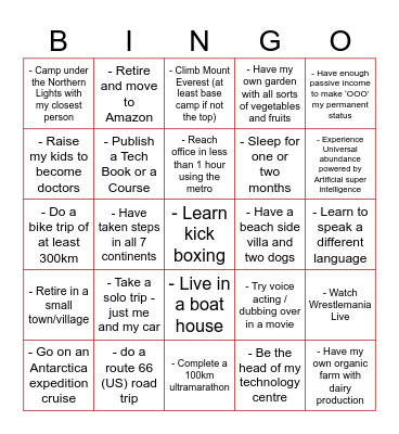 RV Bingo Card