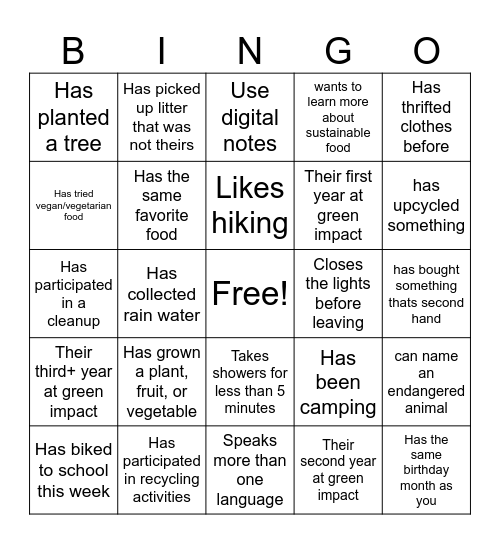 Icebreaking Bingo Find someone who has... Bingo Card