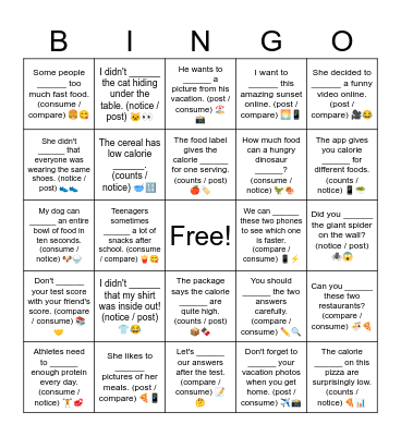 D2 L3 Bingo Card