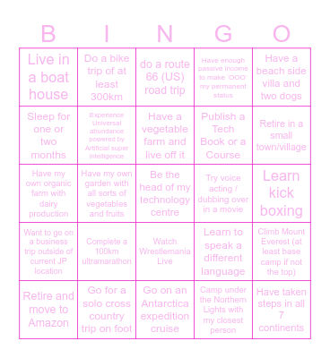 Pinkie Pie Bingo Card