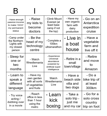 YO YO Bingo Card