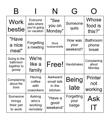 clichés Bingo Card