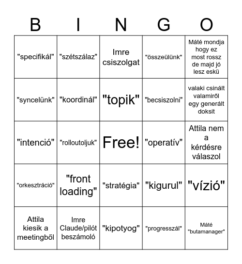 Daily bingo Card