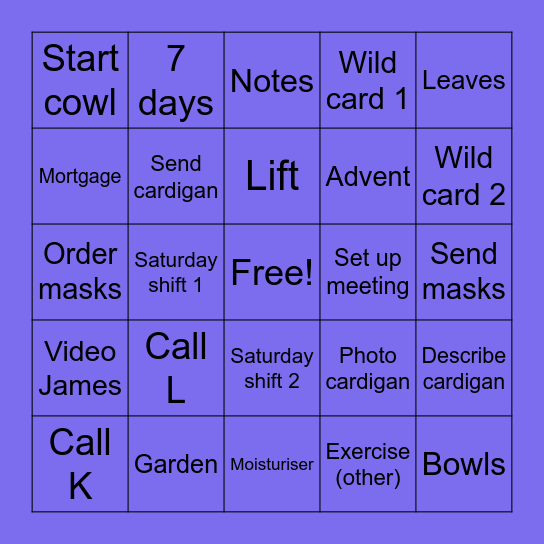 September Bingo Card