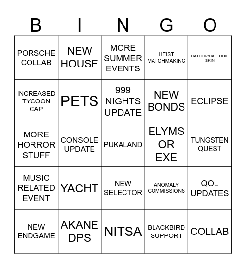 NTE 1.4 Bingo Card