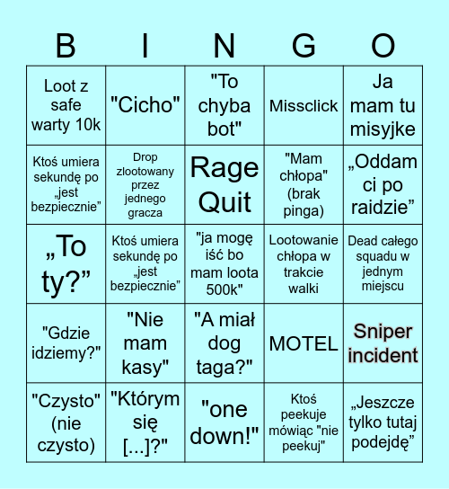 ABI bingo Card