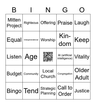Annual Meeting Sermon Bingo Card