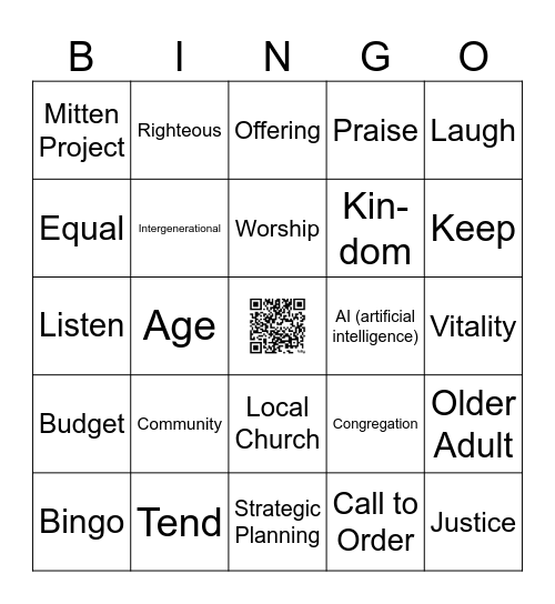 Annual Meeting Sermon Bingo Card