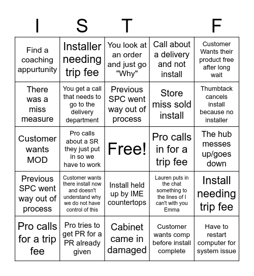 IST BINGO Card